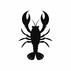 Black Shrimp Symbol Vector  Sea Shrimp Icon Drawing Black Shrimp Illustration
