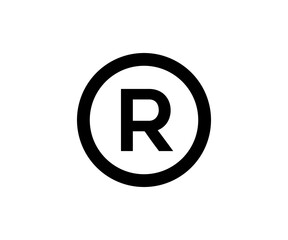 Registered trademark icon. Copyright mark symbol icon. Intellectual property sign illustration on transparent background PNG.