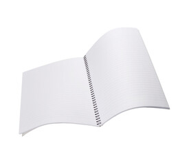 Blank notebook isolated on transparent layered background.