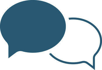 Icon of two overlapping chat bubbles. Vector illustration with transparent background.