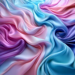 Obraz premium Colorful Flowing Fabric in Pastel Shades