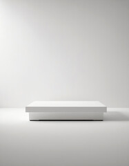 White rectangular pedestal for product display,  on a light background