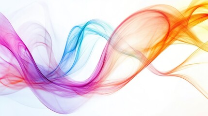 Naklejka premium Abstract swirling trails representing honesty create a stunning visual display on a pure white background, symbolizing truth and transparency