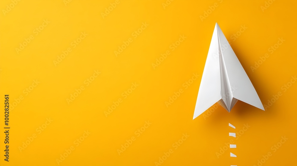 Aufkleber A business document seamlessly folding itself into a paper airplane representing the concept of agility efficiency and swift decision making in the corporate landscape