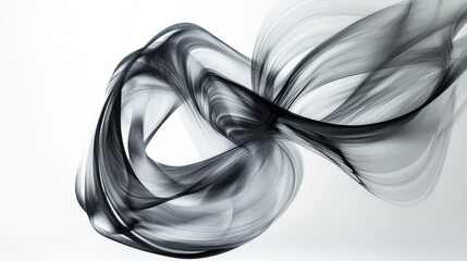 Fototapeta premium Beautiful swirling trails representing honesty create a captivating abstract pattern on a clean white background during a stunning artistic performance
