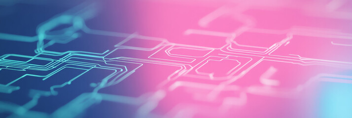 Fototapeta premium Abstract technology background with glowing lines.