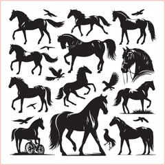 Horse head vector silhouettes
