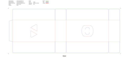 Custom dimensions tuck end boxes paper dieline 108001