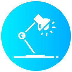 desk lamp round glyph vector icon