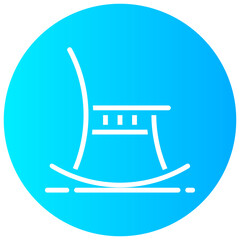 rocking chair round glyph vector icon