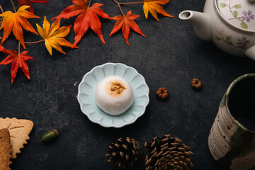 秋の和菓子とお茶