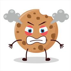 Cute furious expression of bite cookies cartoon character