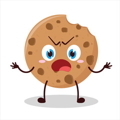 Cute why expression of bite cookies cartoon character