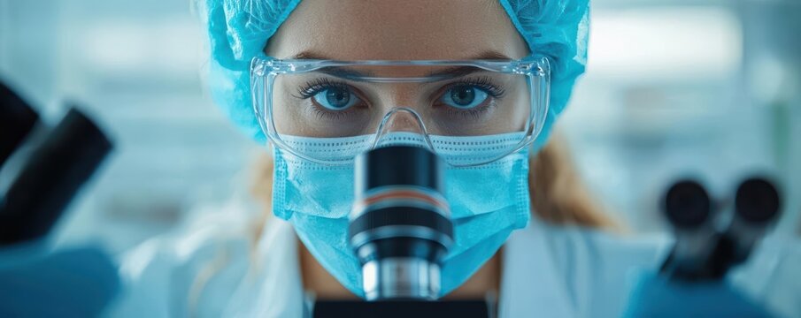 Medical professional analyzing liver biopsy slides under a microscope, emphasis on early detection of liver cancer and hepatitis, liver cancer diagnosis, healthcare analysis