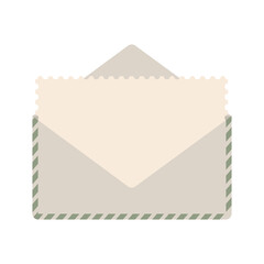 Mail Envelope Letter. Post card Craft paper letter and mail envelope. Postage card cute envelope vector illustration.