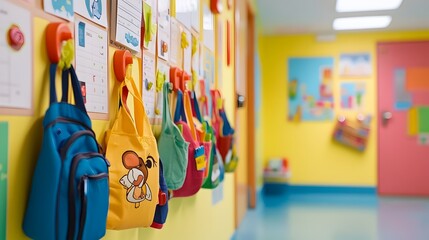 Carefully arranged rows of colorful visual schedules displayed on a wall providing structure routine and educational support for a child s development and learning