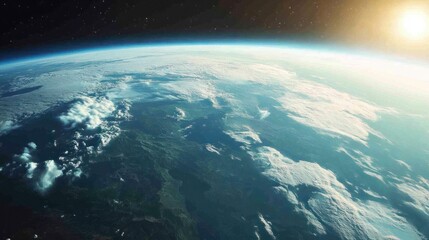 A view of Earth landmasses and oceans from orbit, with clouds floating across the surface and mountains visible below