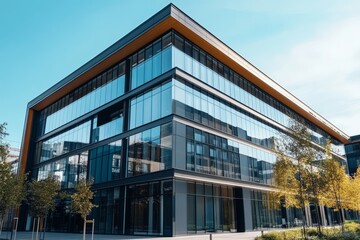 Fototapeta premium Large modern office building, Generative AI