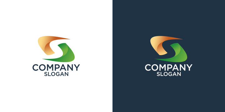 letter s abstract gradient color logo design vector