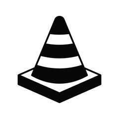 traffic cone glyph icon with white background vector stock illustration