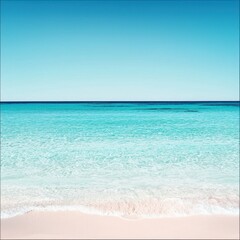 Obraz premium Scenic ocean view with calm turquoise waters and clear blue skies.