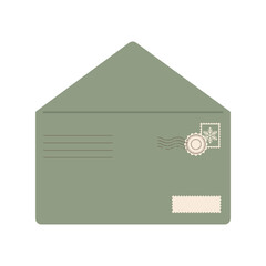 Mail Envelope Letter. Post card Craft paper letter and mail envelope. Postage card cute envelope vector illustration.