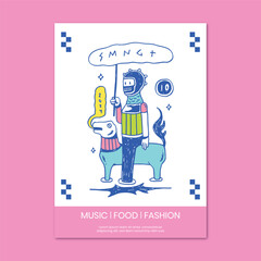 Flayer template design hand draw illustration