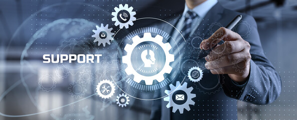 Support customer service business technology concept on virtual screen.