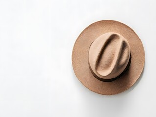 Elegant Brown Hat Accessory on Plain White Background
