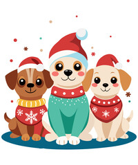 Christmas Cute Puppy Clipart