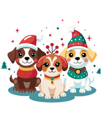 Christmas Cute Puppy Clipart