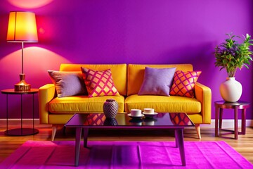 A cozy living room featuring elegant wooden paneling and stylish beige furniture, creating a warm and inviting atmosphere