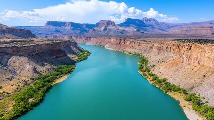 River carving deep canyons over centuries, showcasing the slow yet powerful energy of water eroding the landscape river erosion, landscape transformation