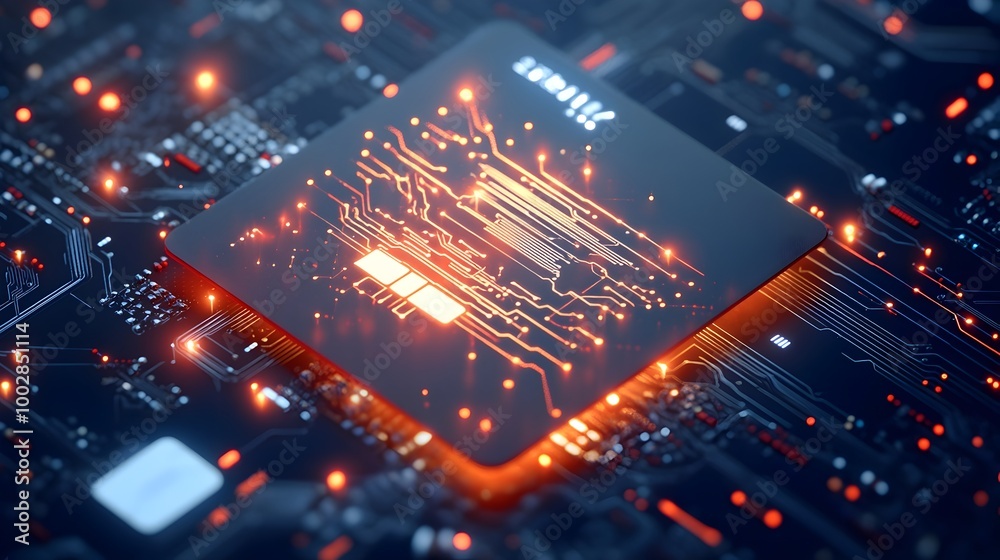 Poster glowing cyber circuit credit card representing the fast paced digital transactions and cyber monday 