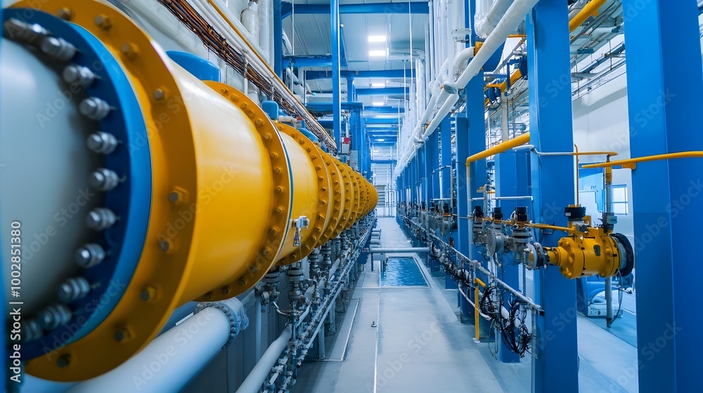 Poster harnessing the energy of water a modern desalination plant utilizing advanced technology to extract 