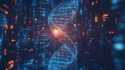 Futuristic Digital Landscape with Glowing Data Streams and Geometric Patterns