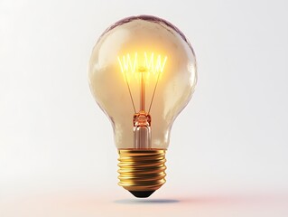 Glowing light bulb as a symbol of creativity and innovation