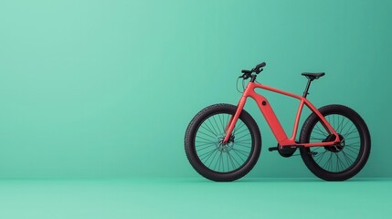 Obraz premium Realistic 3D product rendering of a sleek electric bike, 3D CAD, industrial product design