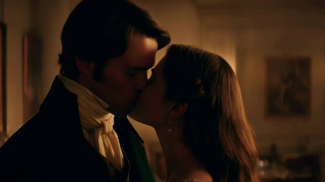 couple kissing, 18th century, 19th century