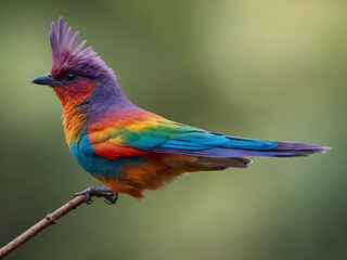 Obraz premium Beautiful colorful cute bird, Generative Ai