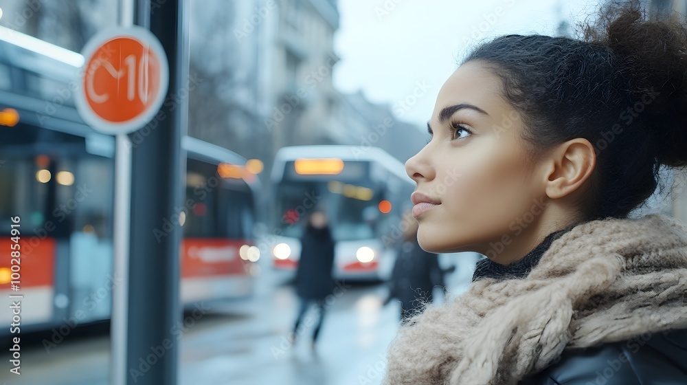 Poster poised presence a striking side profile of a woman exuding refined poise and serene composure set ag