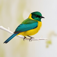 Fototapeta premium Beautiful colorful cute bird, Generative Ai