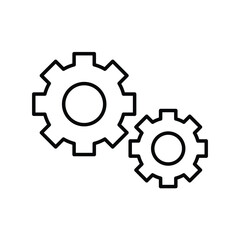 gears line icon with white background vector stock illustration