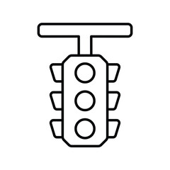 traffic light line icon with white background vector stock illustration