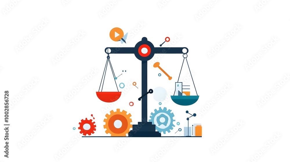 Aufkleber scales balancing creativity and productivity the symbolic equilibrium needed for effective business 