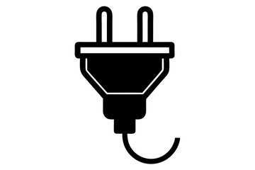 electric plug silhouette vector