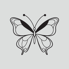 Butterfly line art illustration on a white background