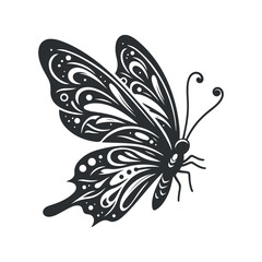 Butterfly silhouette illustration on a white background