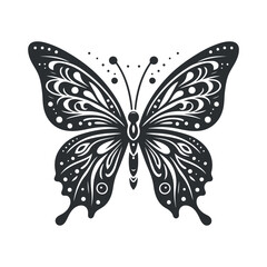 Butterfly silhouette illustration on a white background