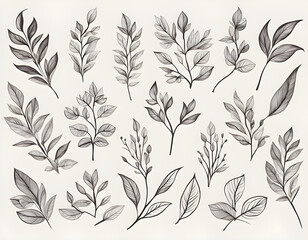 seamless Hand drawn flower bouquet lines flower background